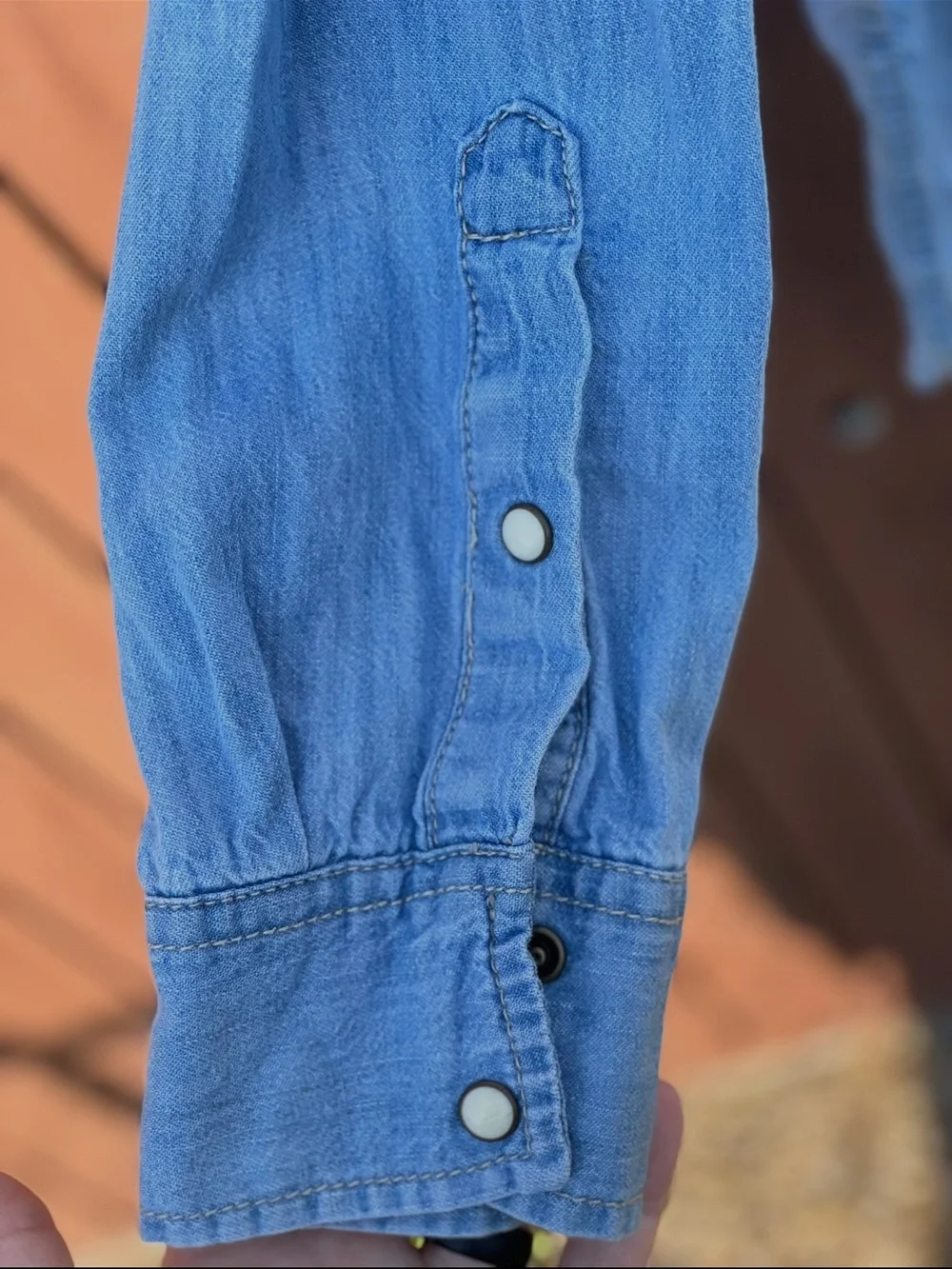 Lee Light Blue Denim Western Button-Up Shirt country cowboy